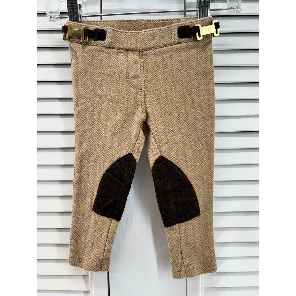 Janie and Jack size 18-24M tan riding leggings with patches